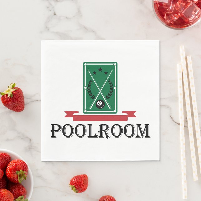Poolrum Biljard Klassisk 8 Ball Pappersservett (Skapare uppladdad)