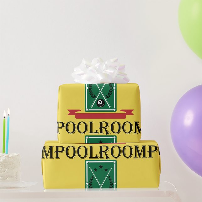 Poolrum Biljard Klassisk 8 Ball Presentpapper (Skapare uppladdad)