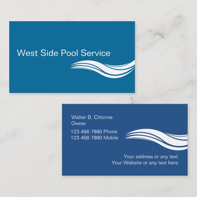 Poolservice Företagskort Visitkort (Fram/baksida)