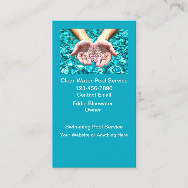 Poolservice Vertikal Visitkort (Framsida)