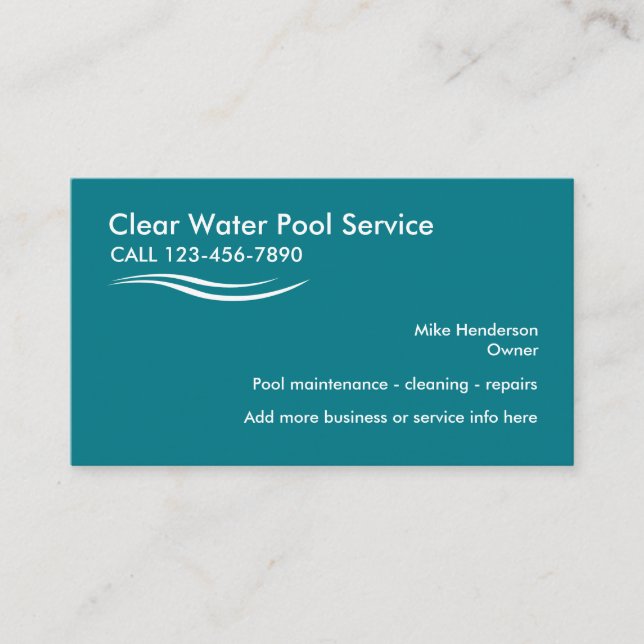 Poolservice Visitkort (Framsida)