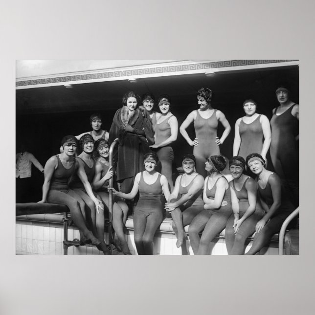 Poolside Girls, tidigt 1900-talet Poster (Framsidan)