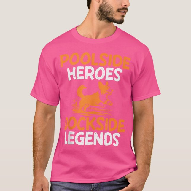 Poolside Heroes Dockside Legends Dock Diving T Shirt (Framsida)