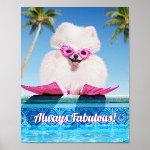 Poolside-Hund i Vänder Poster