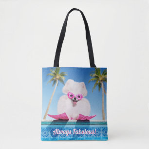 Poolside Hund in Flippers Tygkasse
