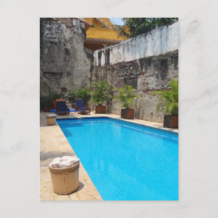 Poolside in Colombia Postcard Vykort