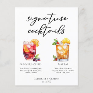 Poolside Namnteckning Cocktails Bröllop Menu