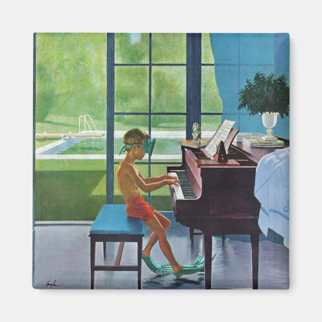 Poolside Piano Practice Magnet (Framsidan)