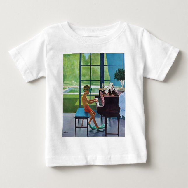 Poolside Piano Practice T Shirt (Framsida)