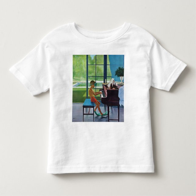 Poolside Piano Practice Tee Shirt (Framsida)