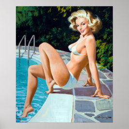 Poolside Pin Up Poster