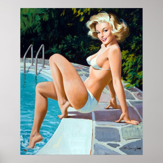 Poolside Pin Up Poster (Framsidan)