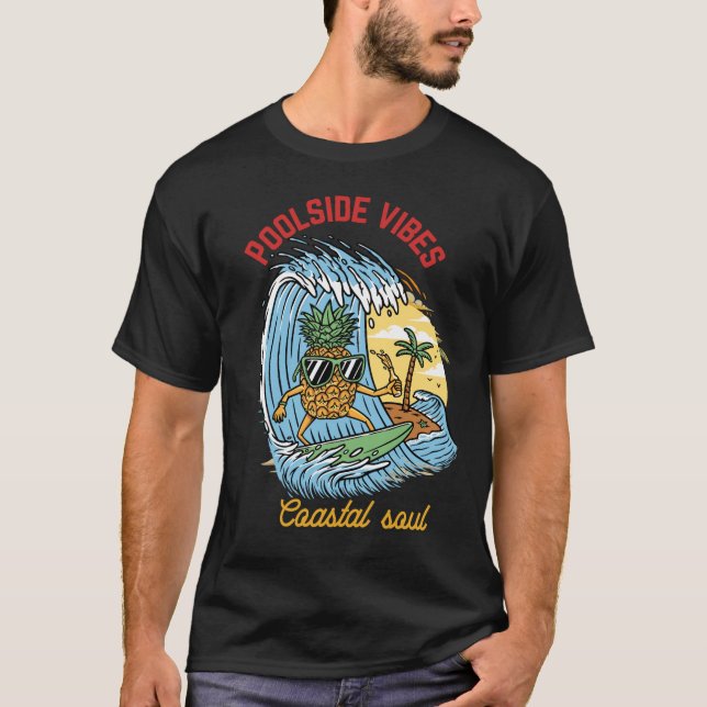 Poolside Vibes T-Shirt – Tropisk strand och kust  (Framsida)