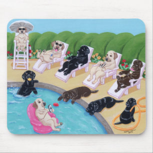 PoolsidepartyLabradors målning Musmatta