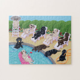 PoolsidepartyLabradors målning Pussel