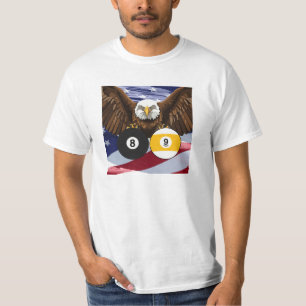 Poolspelare 8 Ball 9 Ball Patriotisk T Shirt