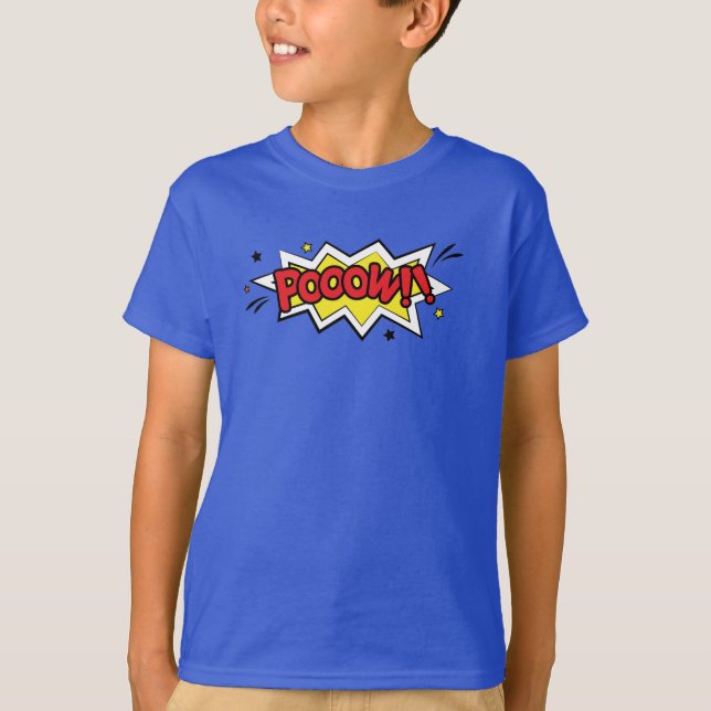 Pooow! Kids Comic T-Shirt (Framsida)