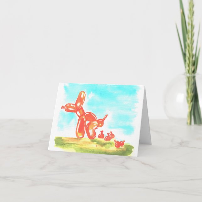 Poop eller Pop-Valp Tack Kort (Framsida)