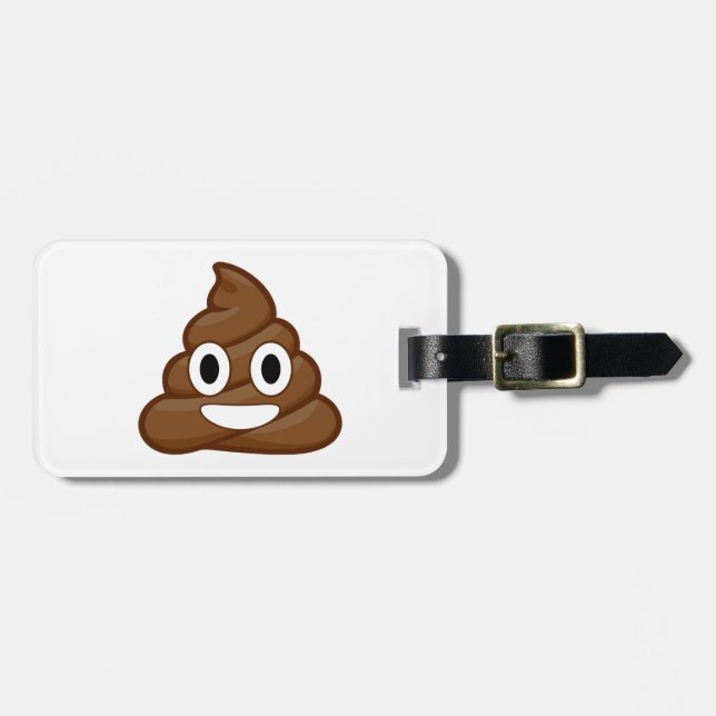 poop emoji bagagebricka (Horisontell Framsida)