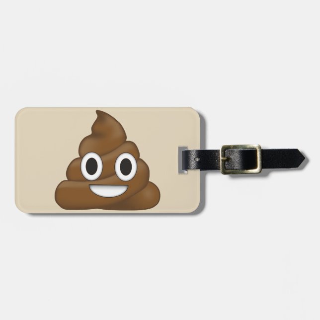 Poop Emoji Bagagebricka (Horisontell Framsida)