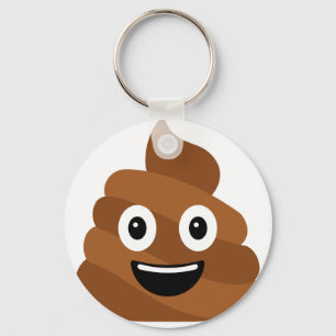 Poop Emoji Button Keychain Nyckelring