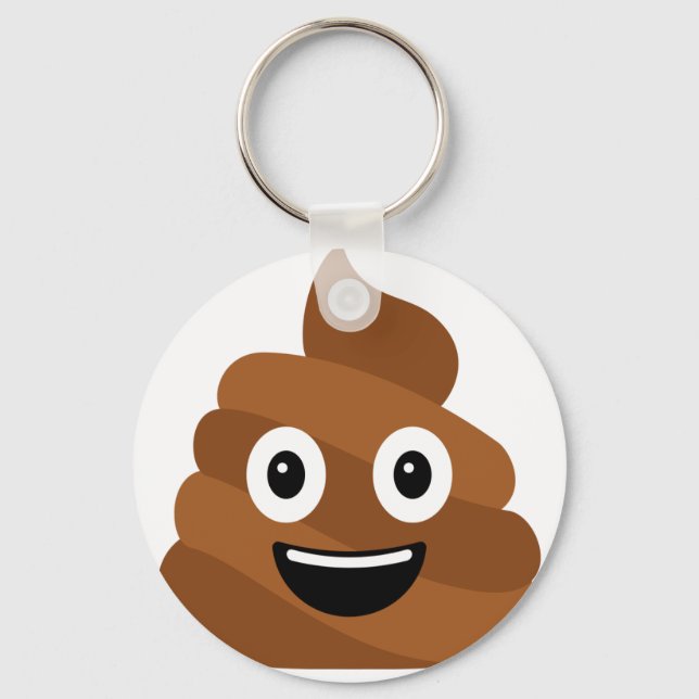 Poop Emoji Button Keychain Nyckelring (Framsida)