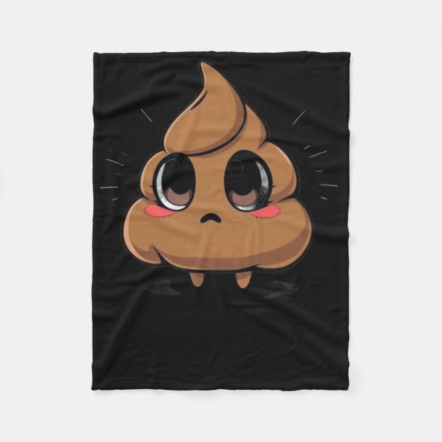 Poop Emoji Chibi Sticker Fleecefilt (Framsidan)