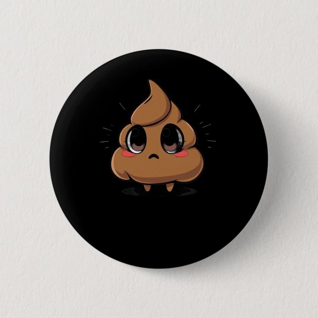 Poop Emoji Chibi Sticker Knapp (Framsida)