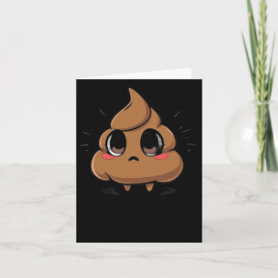 Poop Emoji Chibi Sticker Kort