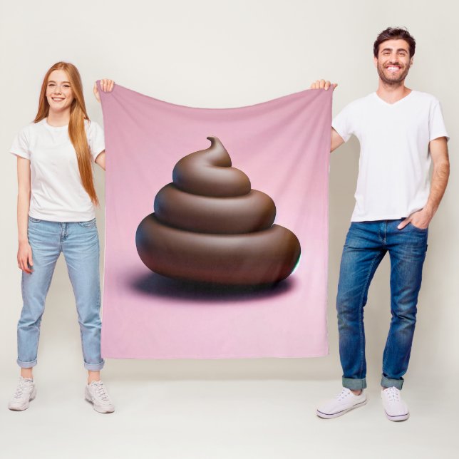 Poop Emoji Fleecefilt (På plats)