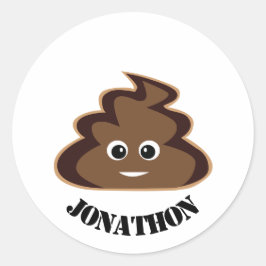 Poop Emoji Födelsedagsfest Favor Runt Klistermärke