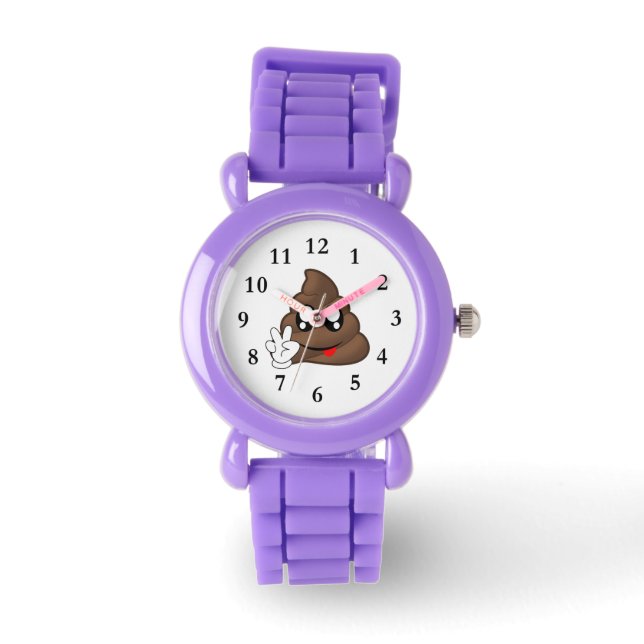 Poop Emoji Fredstecken Händer Armbandsur (Framsida)