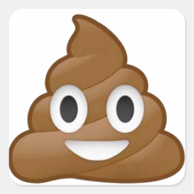 Poop emoji fyrkantigt klistermärke (Framsida)
