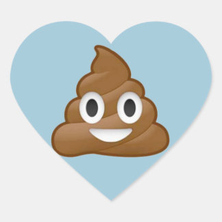 Poop emoji hjärtformat klistermärke