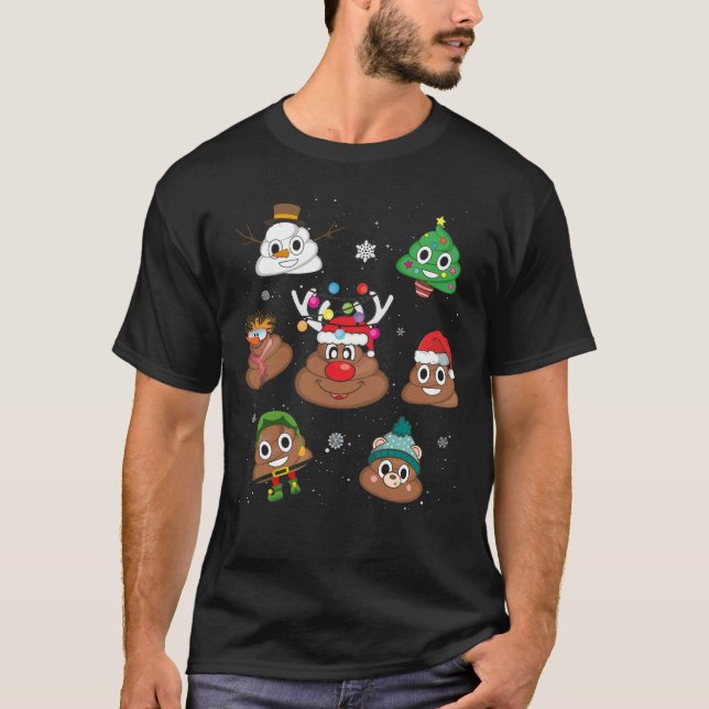 Poop Emoji jul jul Pajama T Shirt (Framsida)