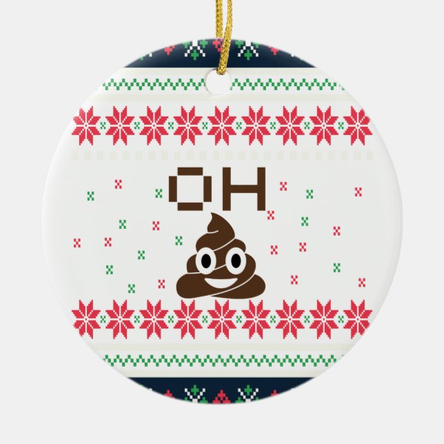 Poop emoji julgransprydnad keramik (Framsidan)