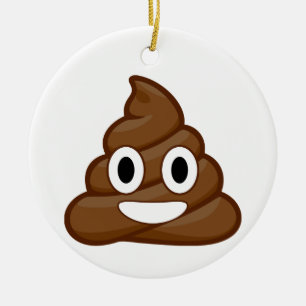 poop emoji julgransprydnad keramik