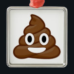 poop emoji julgransprydnad metall<br><div class="desc">poo emoticon tecknad animage art trendig hipster brun,  vit,  rolig gag skämt emojis</div>
