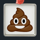 poop emoji julgransprydnad metall<br><div class="desc">poo emoticon tecknad animage art trendig hipster brun,  vit,  rolig gag skämt emojis</div>