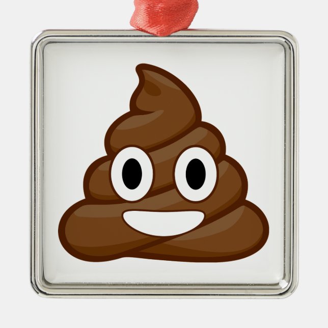 poop emoji julgransprydnad metall (Framsidan)