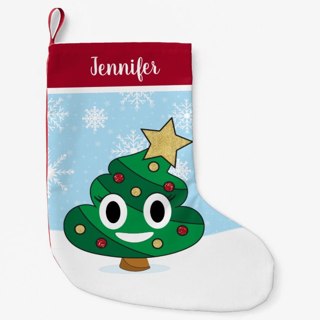 Poop Emoji-julklapp Liten Julstrumpa (Framsidan)