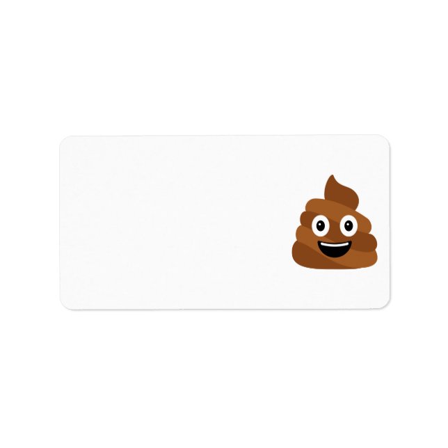 Poop Emoji Label Adressetikett (Framsidan)