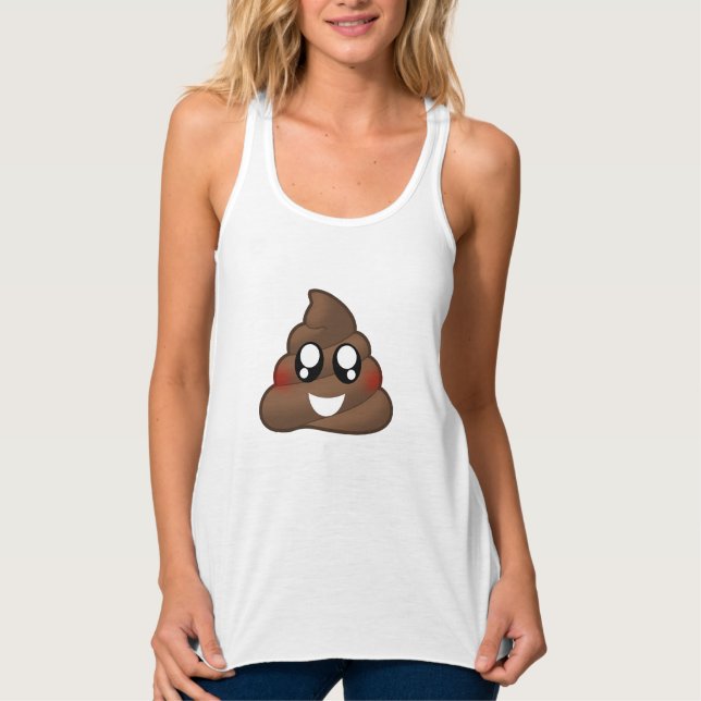 Poop Emoji Linne Med Racerback (Framsida)
