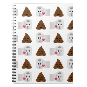 poop-emoji- och toalettpapper anteckningsbok