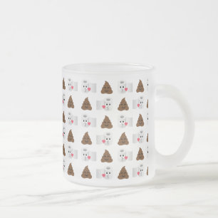 poop-emoji- och toalettpapper frostad glasmugg