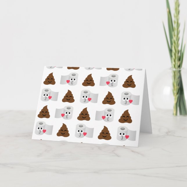 poop emoji och toalettpapper kort (Framsida)