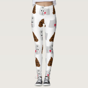 poop-emoji- och toalettpapper leggings