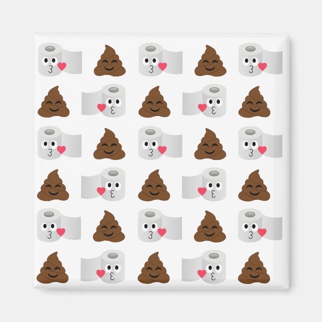 poop emoji och toalettpapper magnet (Framsidan)