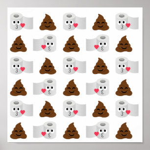 poop emoji och toalettpapper poster