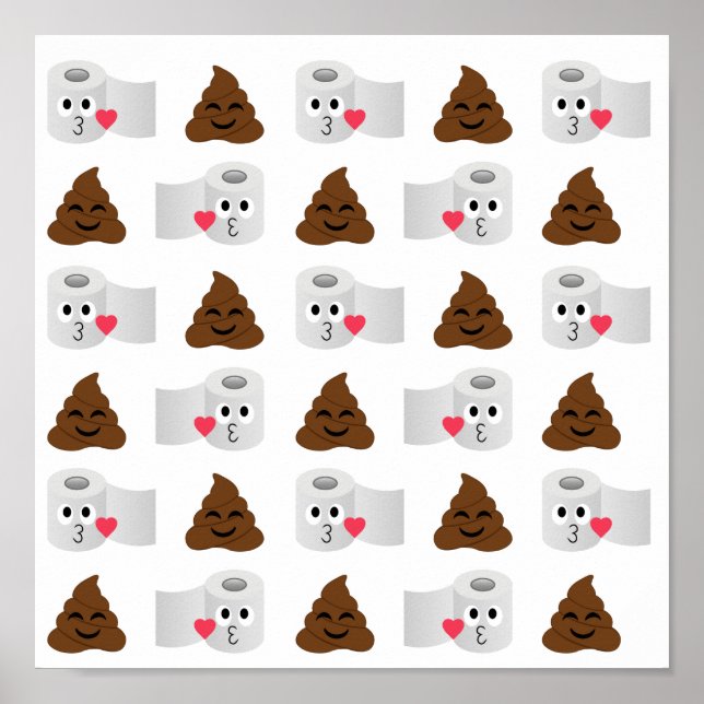 poop emoji och toalettpapper poster (Framsidan)